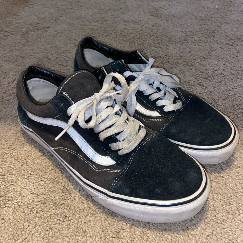 Black and White Vans Mens Size 9